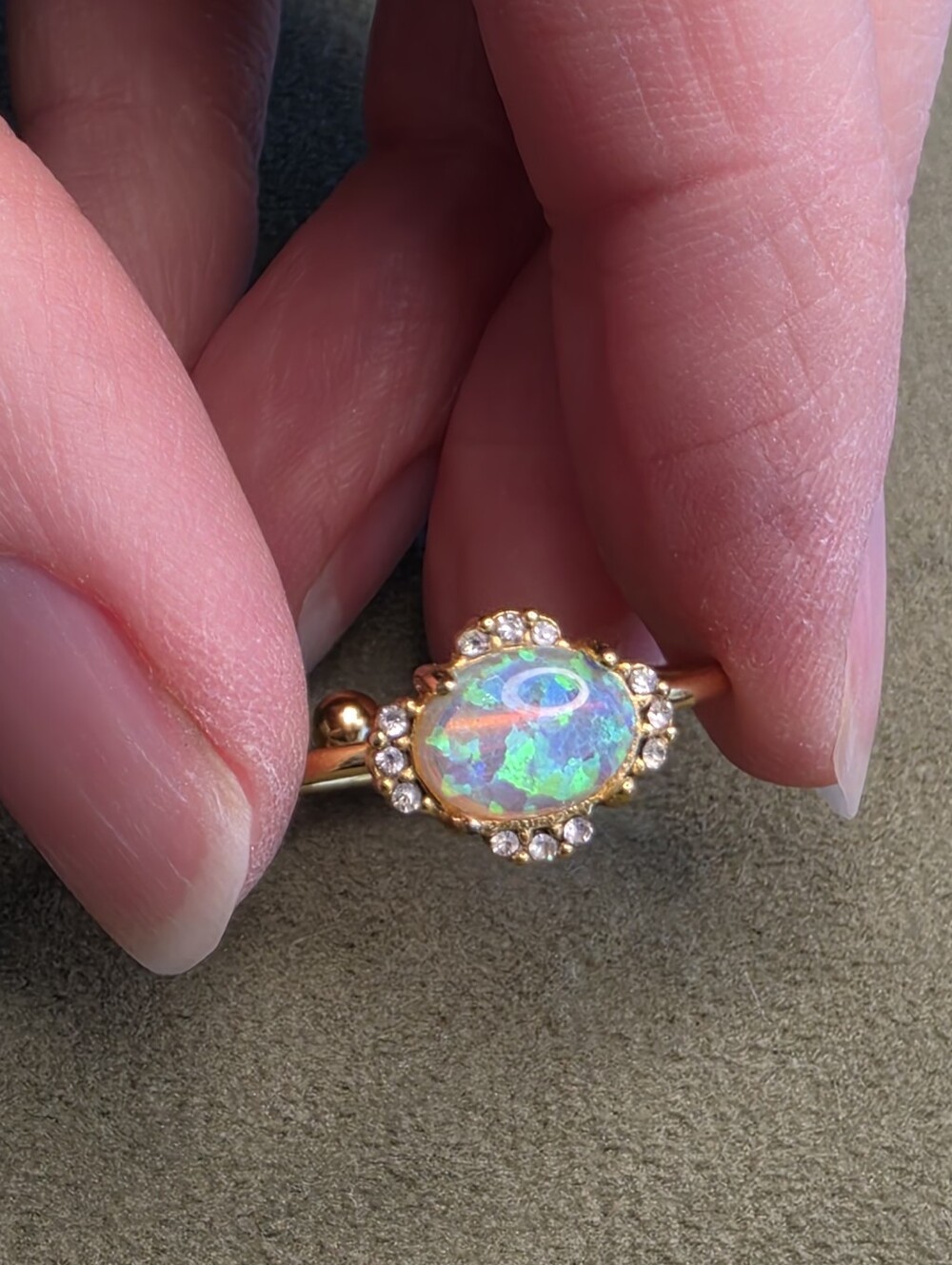 Opalite Halo Ring